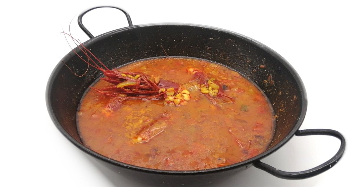 Arroz caldoso con carabineros